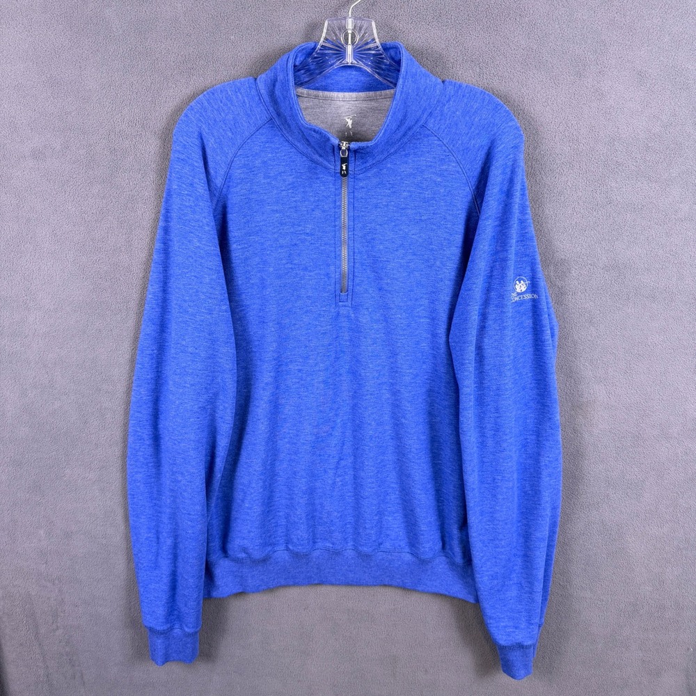 Fairway & Greene The Concession Quarter Zip Golf Pullover Mens XL Blue Sweater